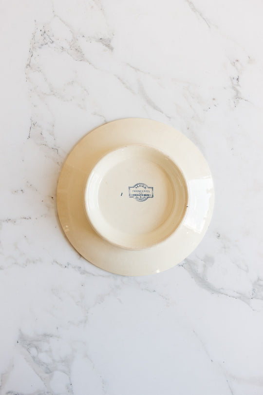 antique french sarreguemines "alger" cake plate