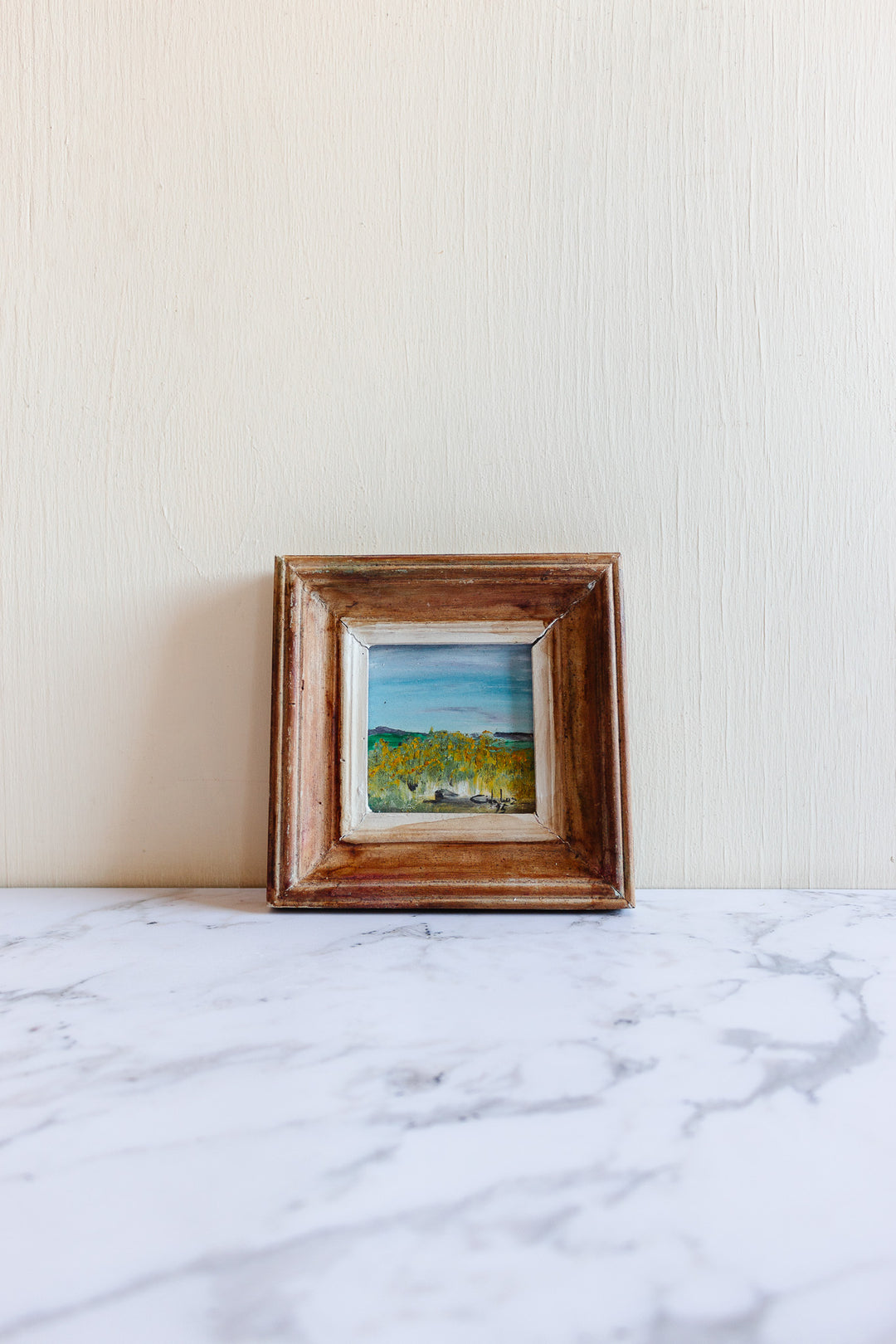 vintage french miniature landscape painting