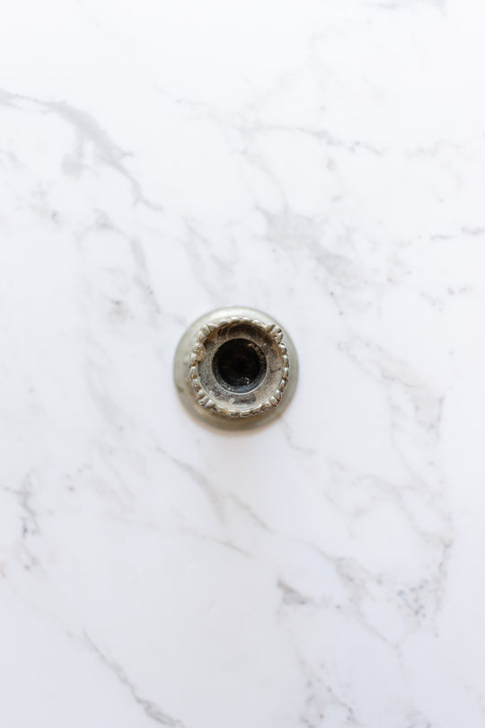 vintage french ornate pewter candlestick