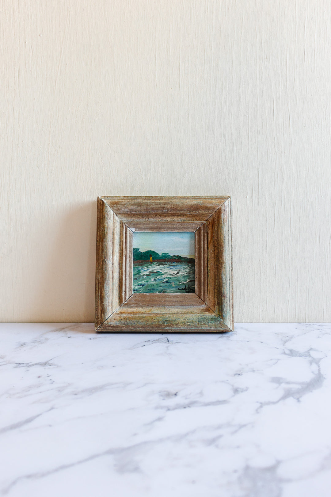 vintage french miniature landscape painting