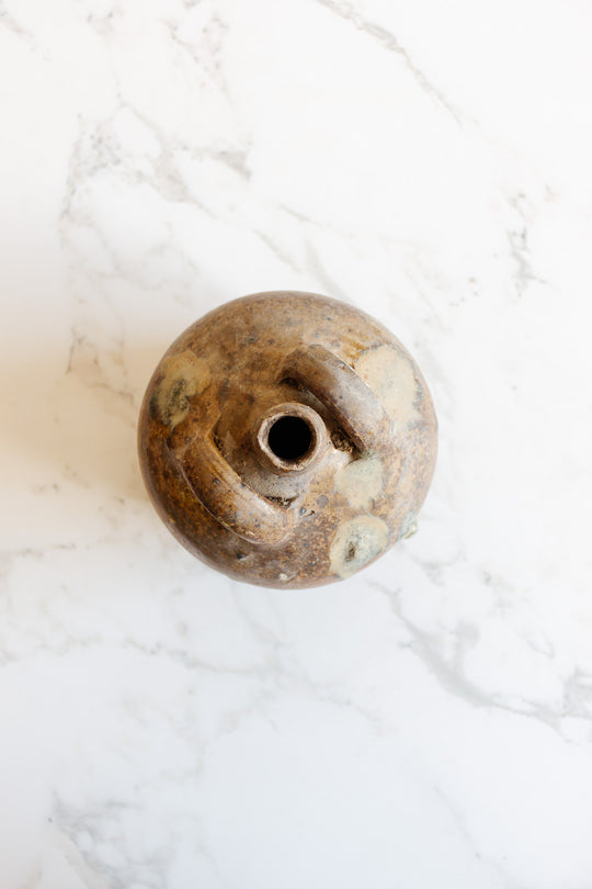 antique french provincial glazed pottery jug