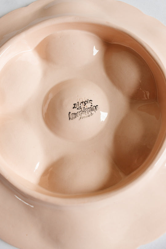 rare french art deco Digoin Sarreguemines pink oyster plates