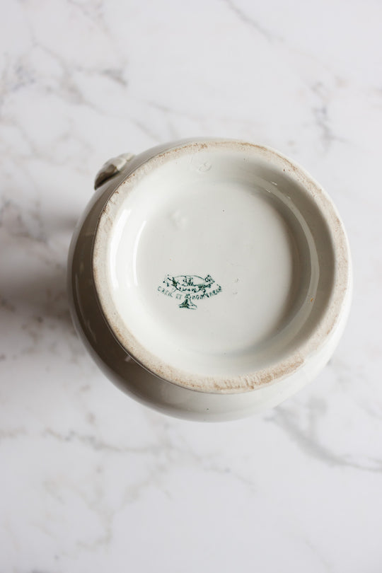 antique french creil et montereau ironstone pitcher