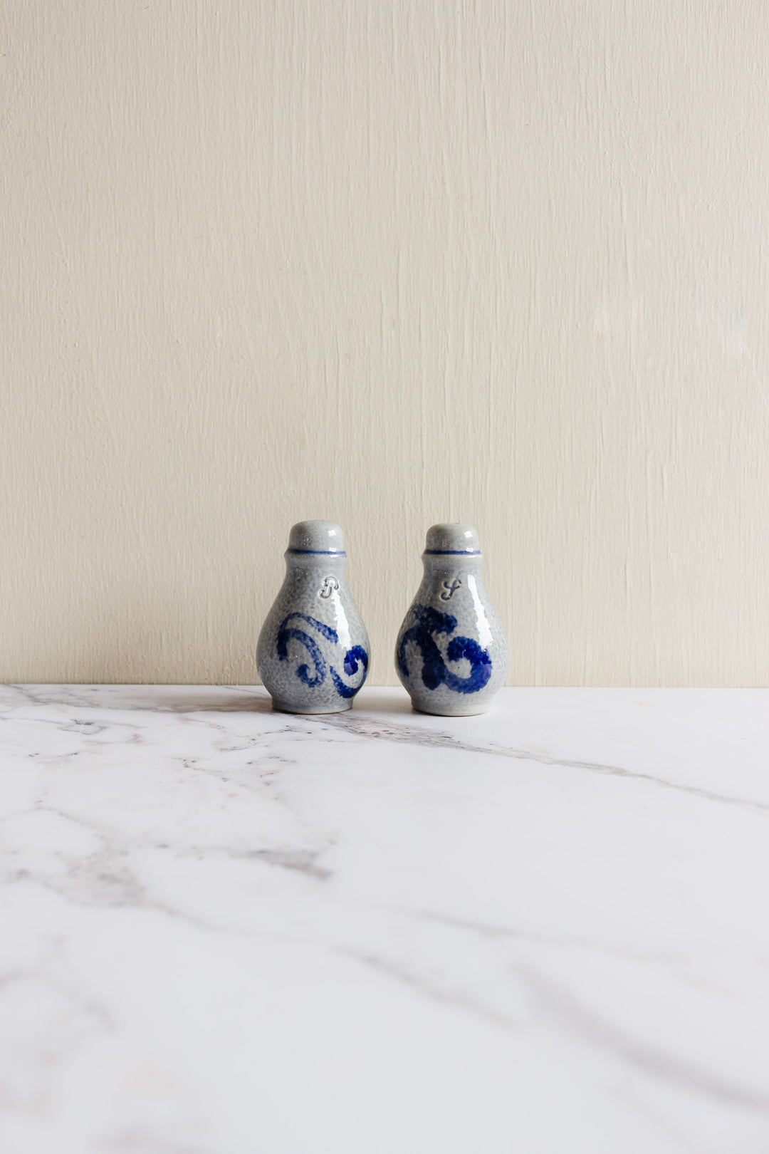 vintage german cobalt blue salt & pepper shakers