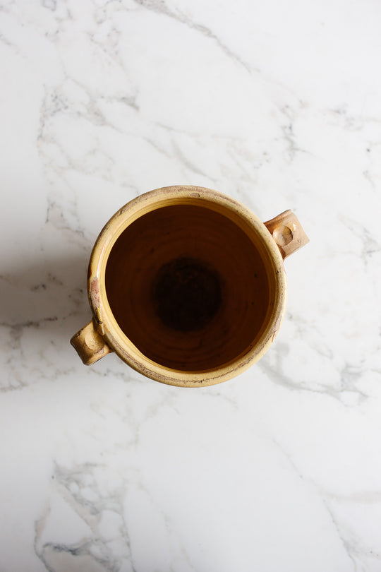 antique french stoneware double handled vase