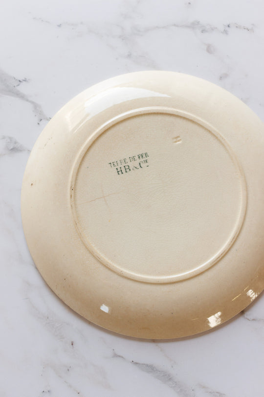 pair of antiqie hb & cie "bains de mer" talking plates