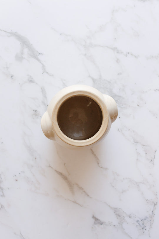 antique quintessentially french cream coloured confit pot