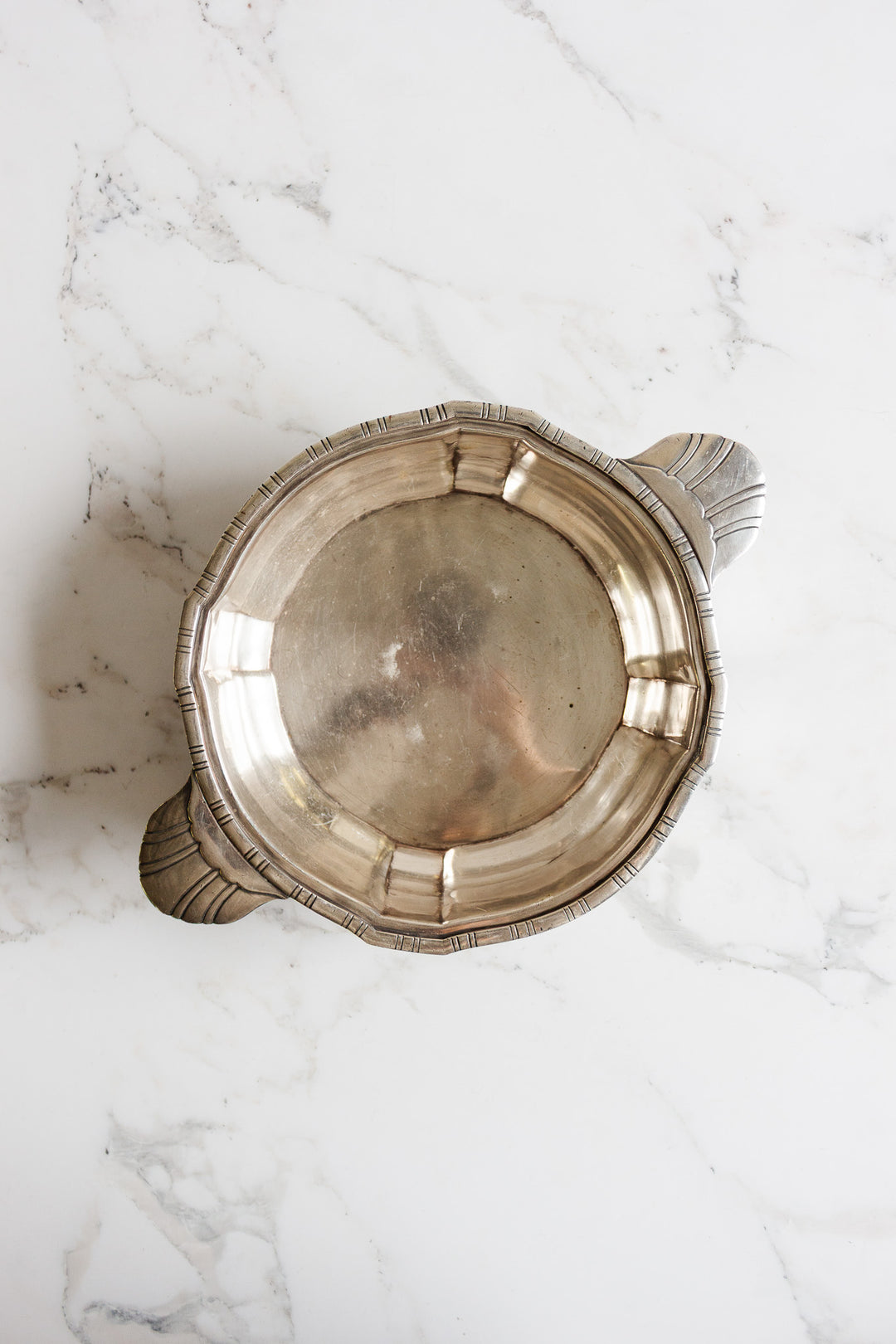 antique french art deco silver plate serving bowl
