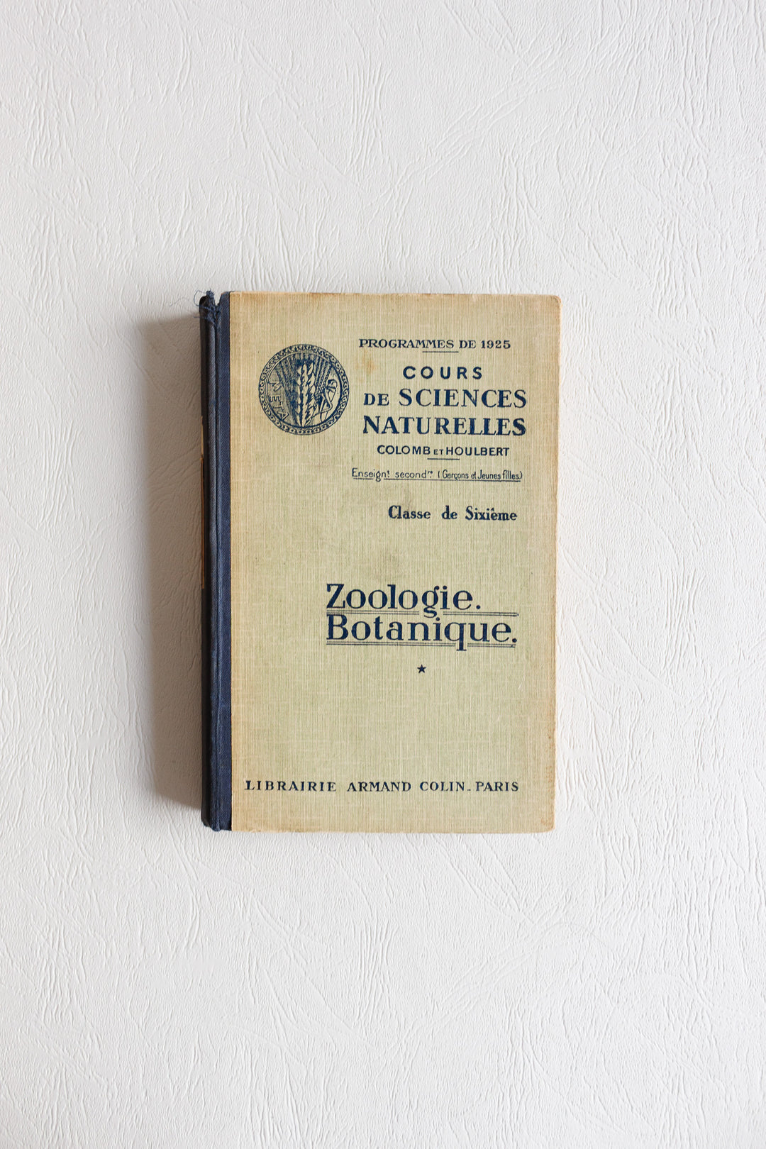 pair of antique french illustrated "zoologie botanique" textbooks