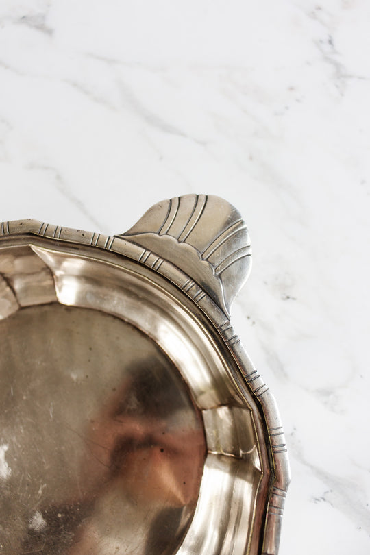 antique french art deco silver plate serving bowl