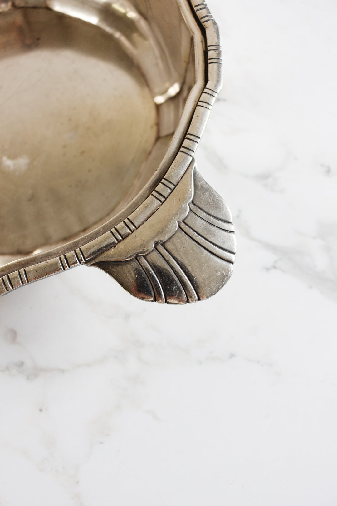 antique french art deco silver plate serving bowl