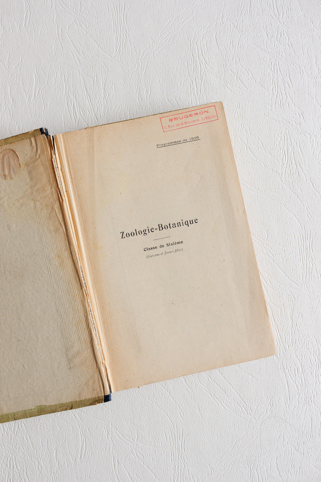 pair of antique french illustrated "zoologie botanique" textbooks