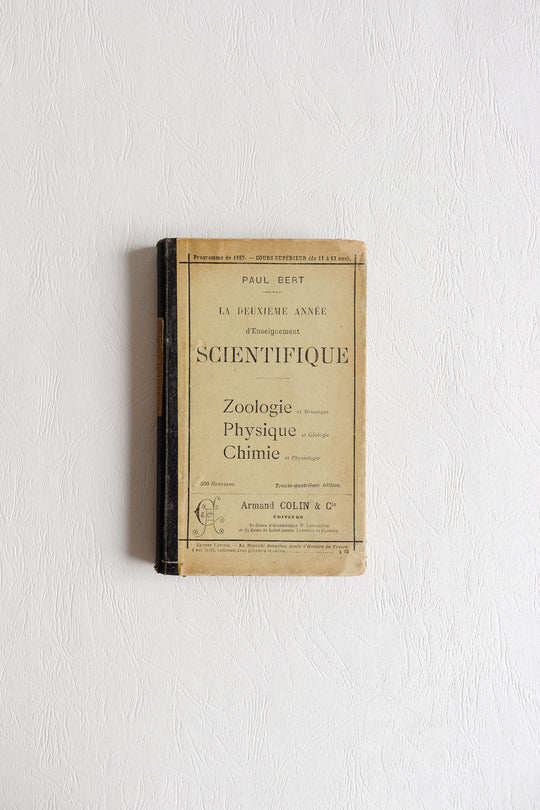 pair of antique french illustrated "zoologie botanique" textbooks
