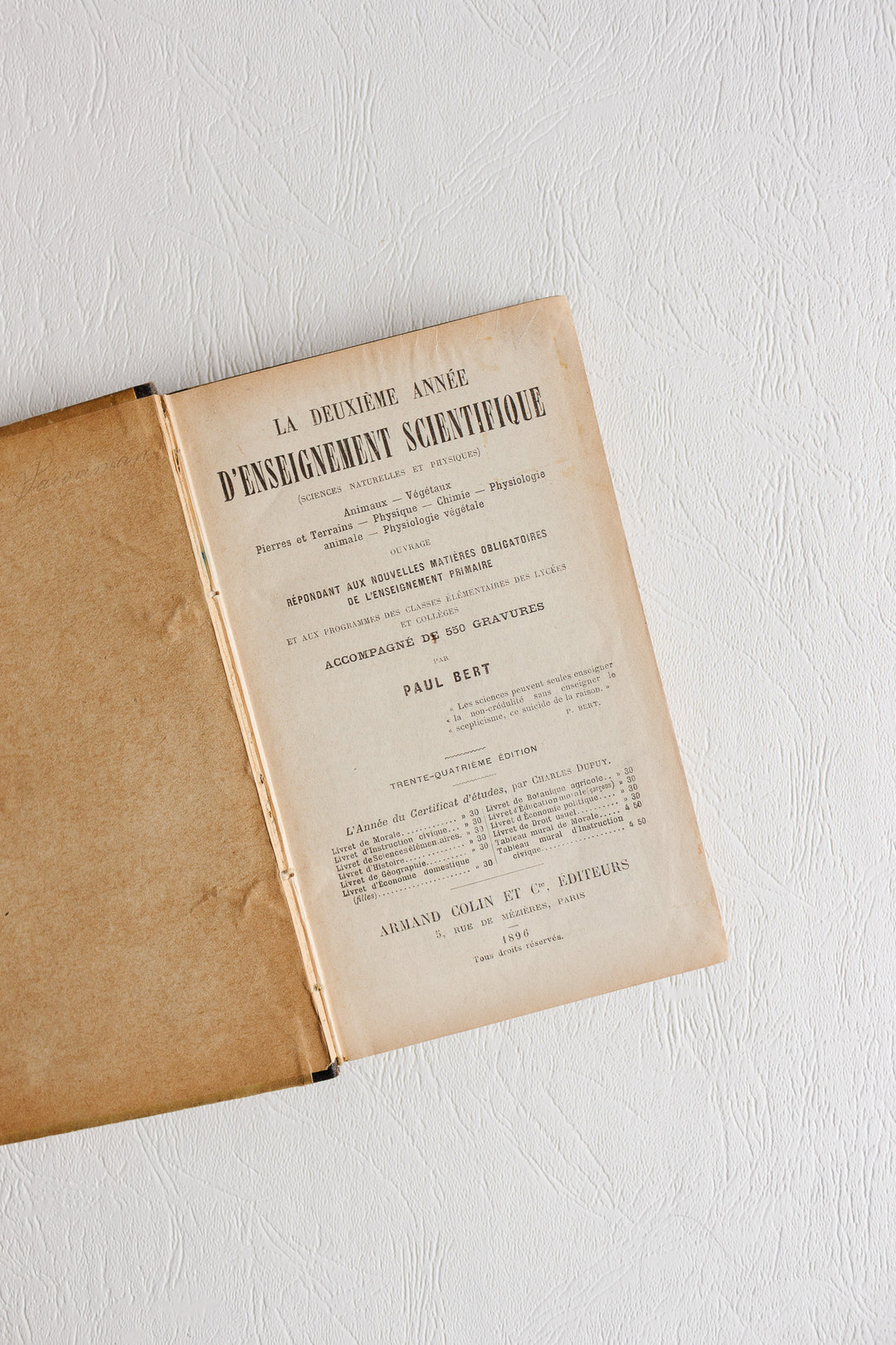 pair of antique french illustrated "zoologie botanique" textbooks