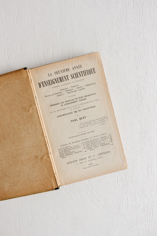 pair of antique french illustrated "zoologie botanique" textbooks