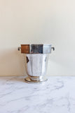 1930s French stamped silver plate art deco vase