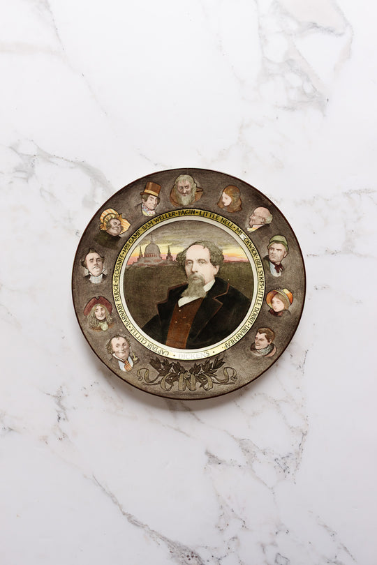 charles dickens royal doulton series ware sepia toned plate