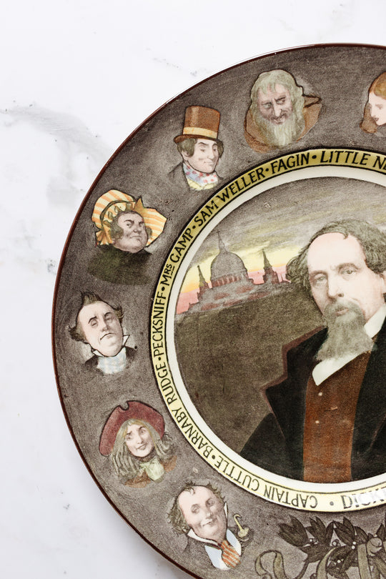 charles dickens royal doulton series ware sepia toned plate