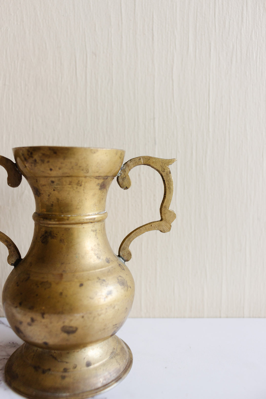 vintage french petite brass amphora