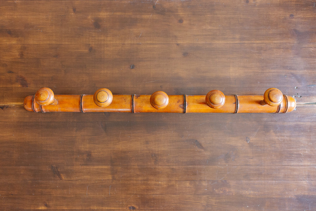 1930s french faux bamboo 5 prong patère