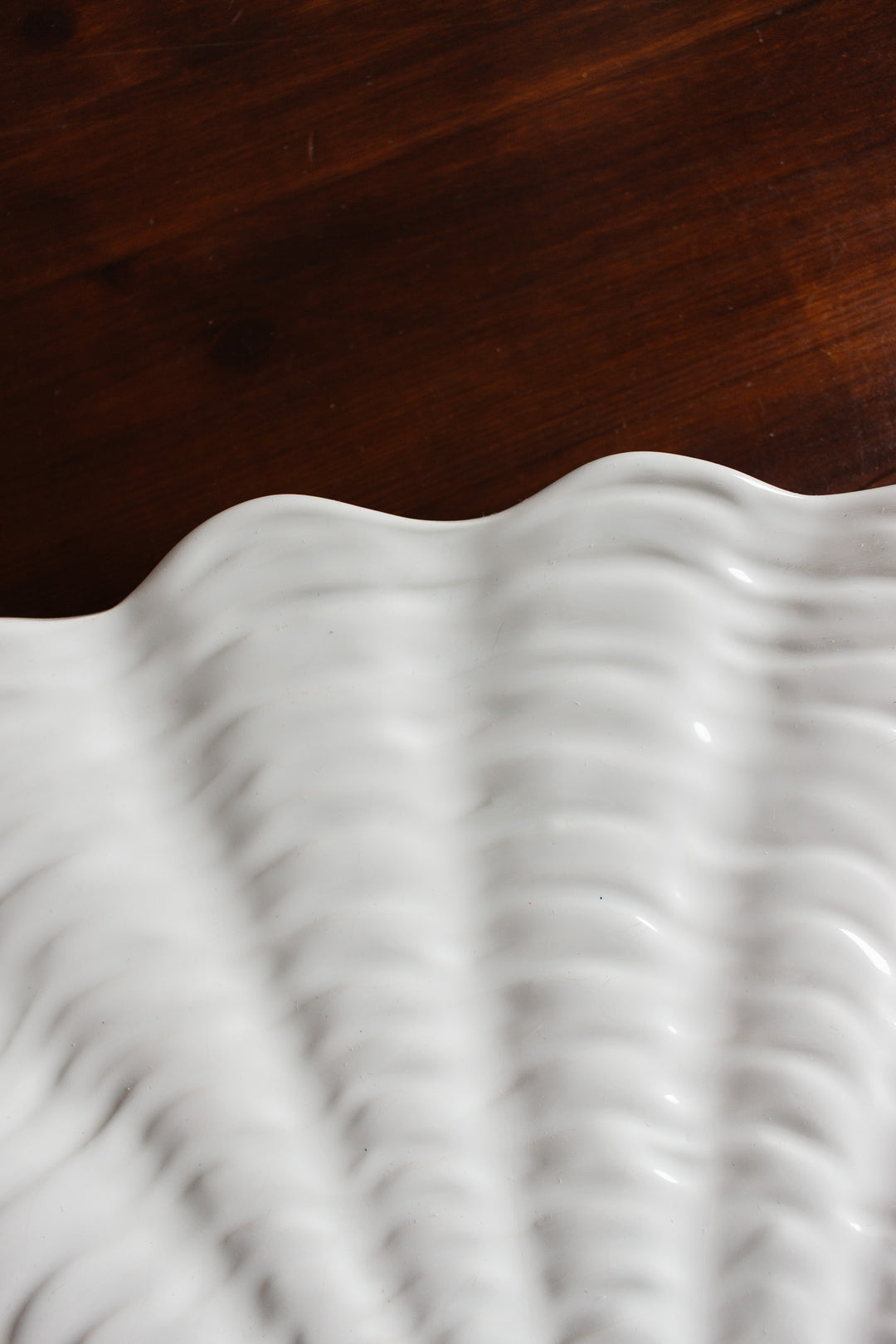 vintage italian white ceramic scallop shell platter