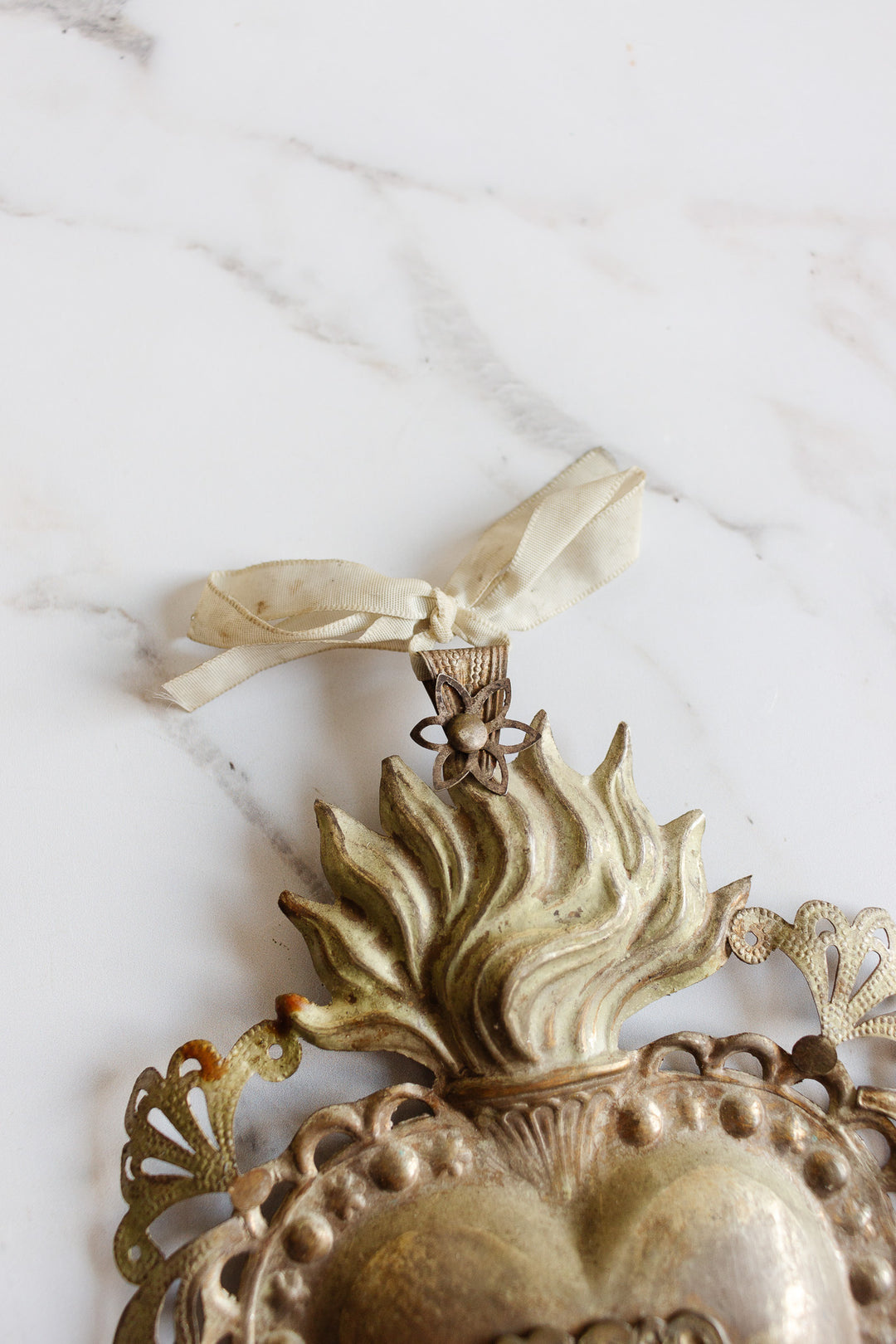 rare 19th century Italian ex-voto cœur de Marie “sacré cœur” reliquary