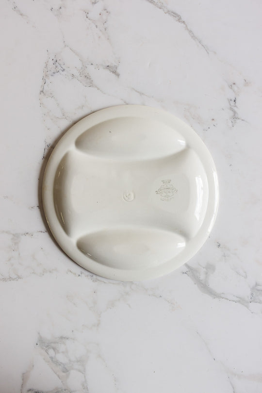 antique french longwy polychrome "marseille" asparagus platter