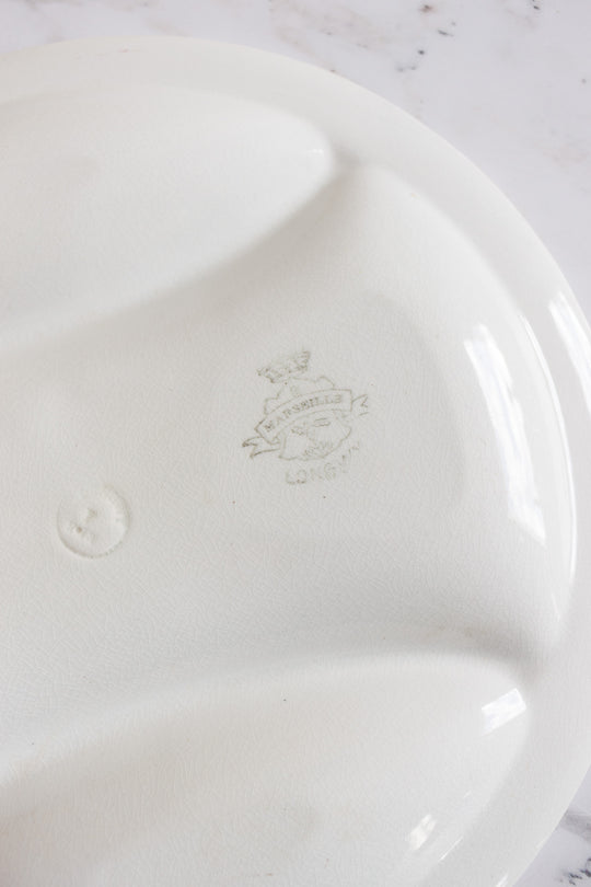 antique french longwy polychrome "marseille" asparagus platter