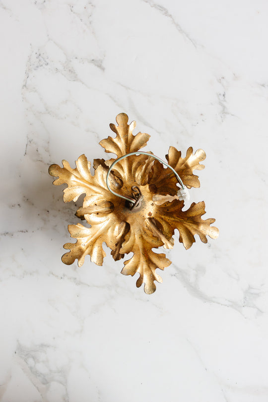 vintage Hollywood regency flushmount light fixture