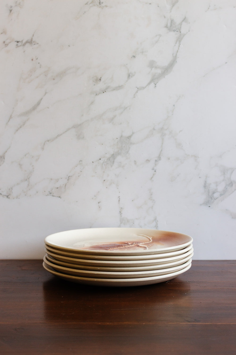 1940s french st. Amand "trinité" plates, set of 6