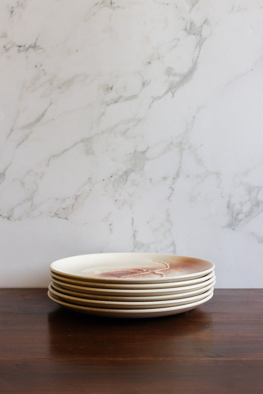 1940s french st. Amand "trinité" plates, set of 6