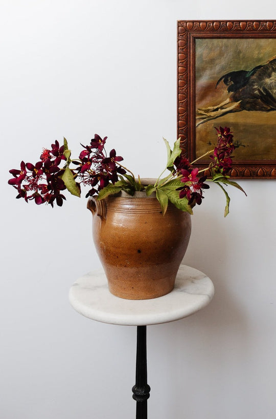 antique French large stoneware confit pot