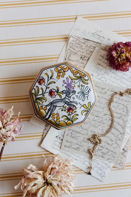 vintage portuguese hand painted trinket box