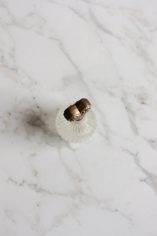 antique french perfume bottle pair with silver heart stopper