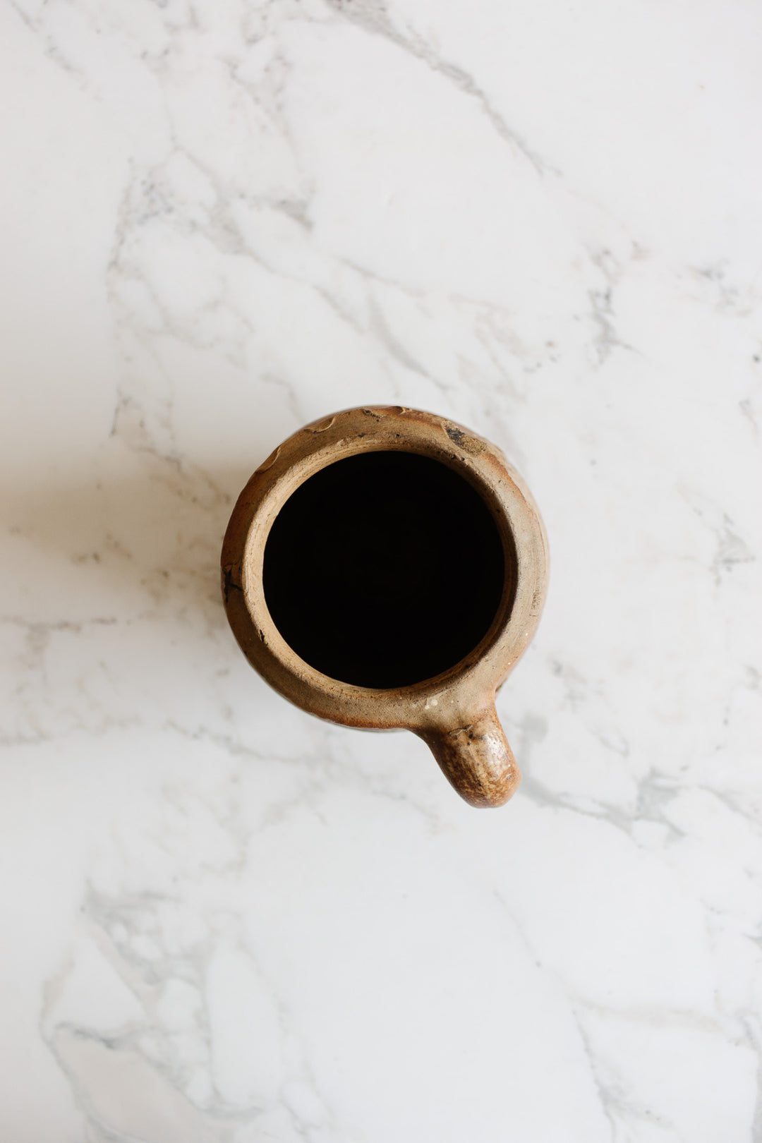 vintage french stoneware vessel with handle