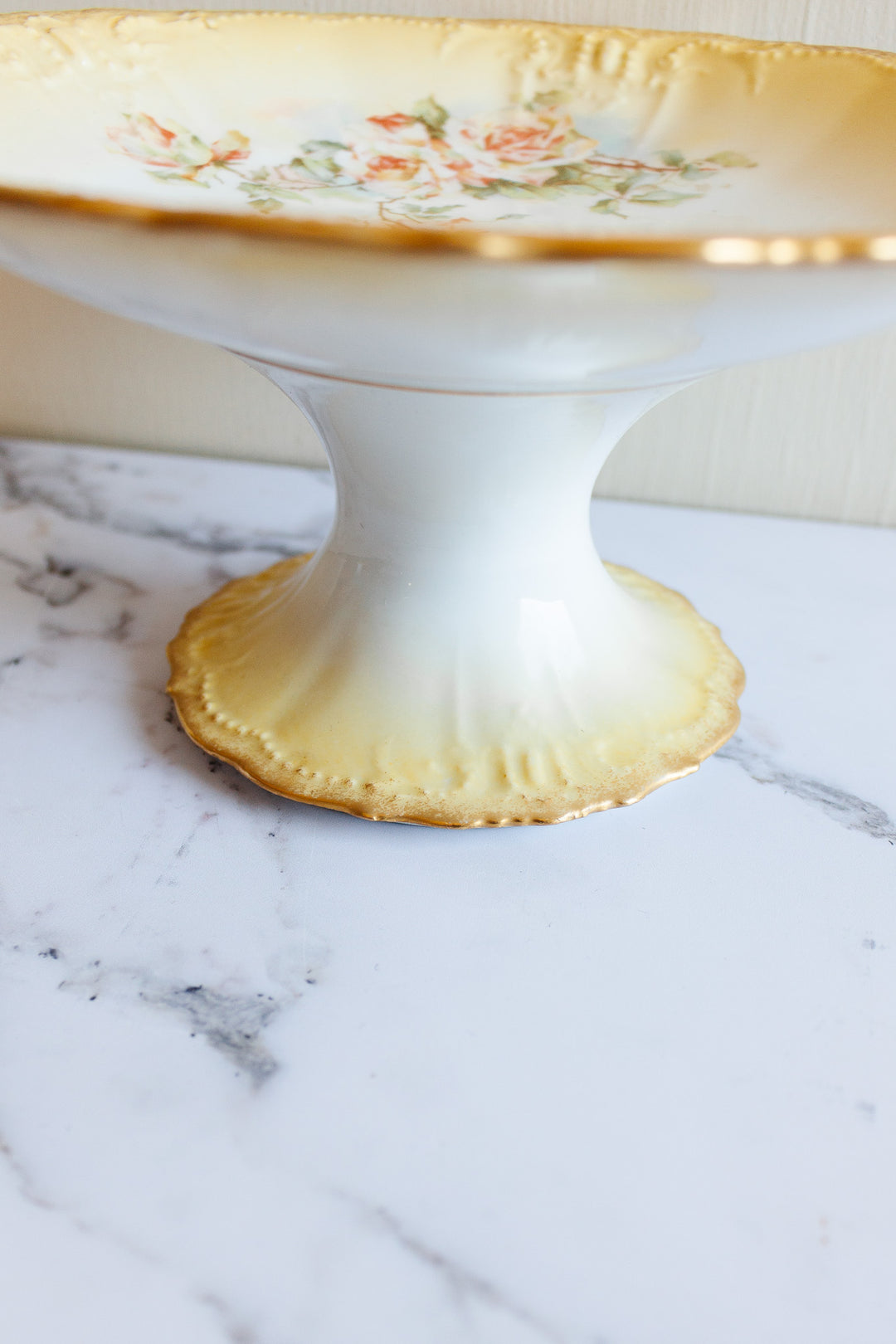 antique French Limoges porcelain cake stand
