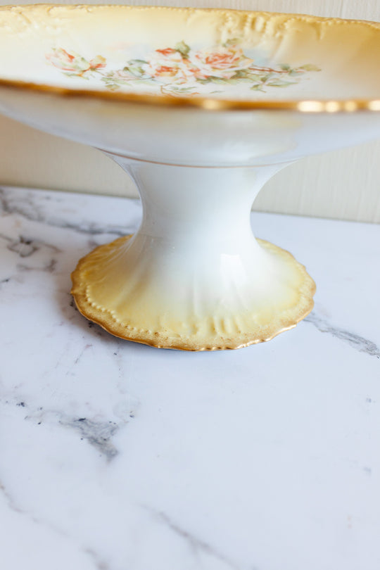 antique French Limoges porcelain cake stand
