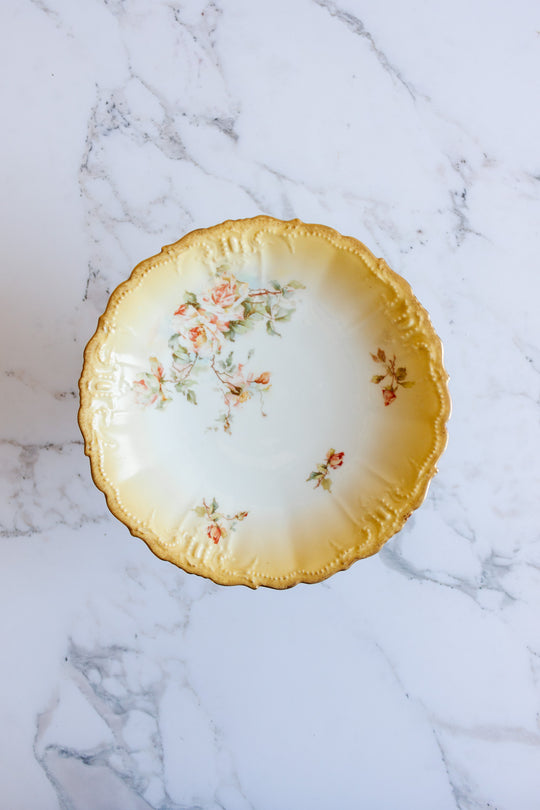 antique French Limoges porcelain cake stand