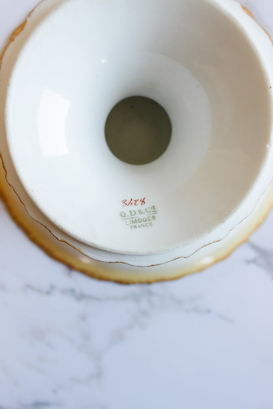 antique French Limoges porcelain cake stand