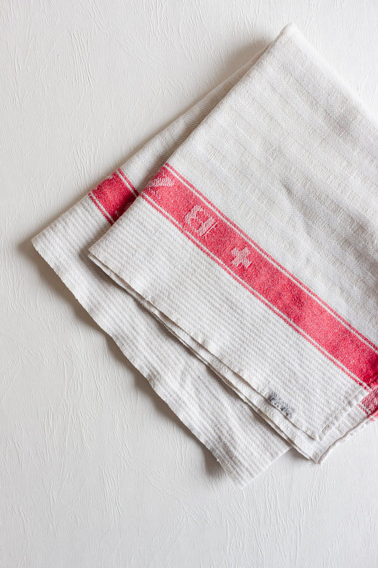 vintage french linen tea towel