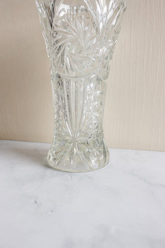 vintage french cut glass florist's vase