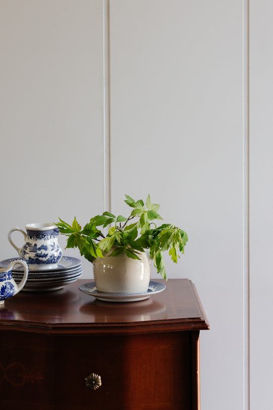 antique quintessentially french cream coloured confit pot