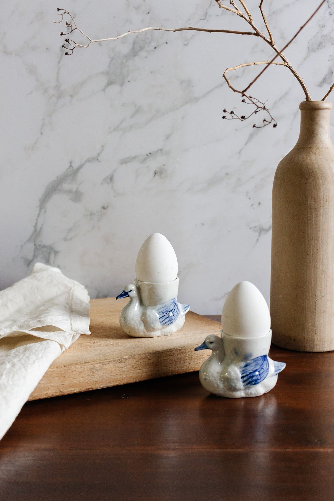pair of vintage french "cygne" egg cups