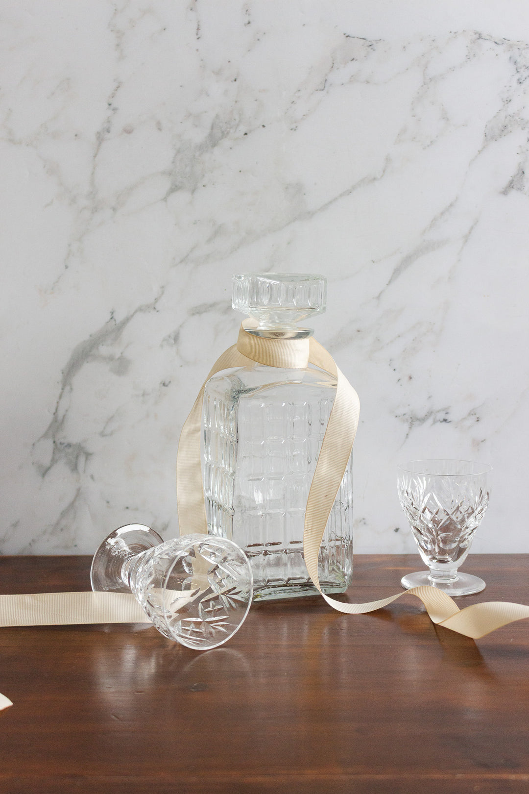 vintage french cut glass decanter i