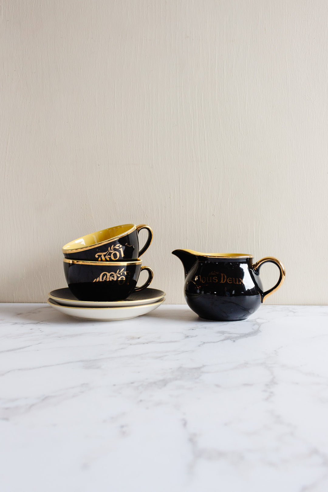 vintage french "toi et moi" breakfast set