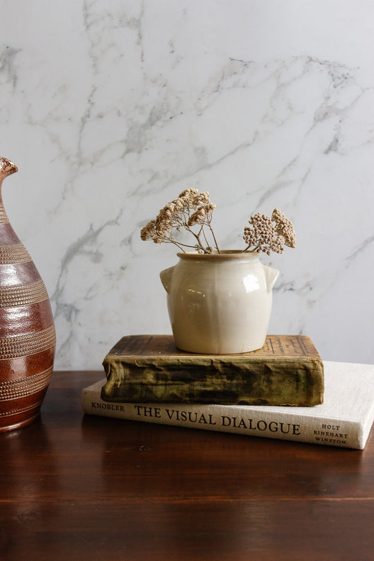 antique french petit cream confit pot