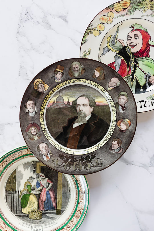 charles dickens royal doulton series ware sepia toned plate