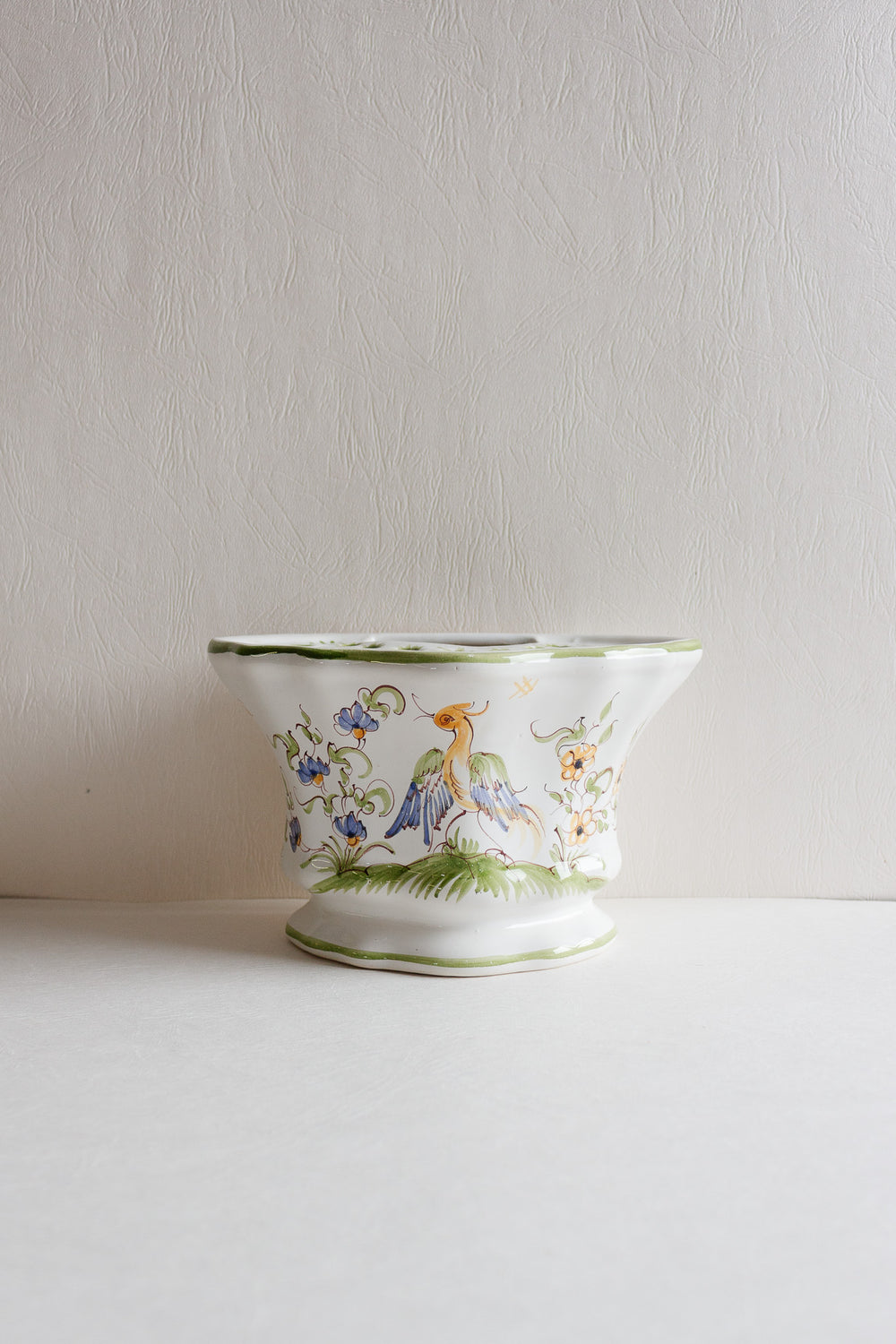 vintage french hand painted moustiers bouquetière