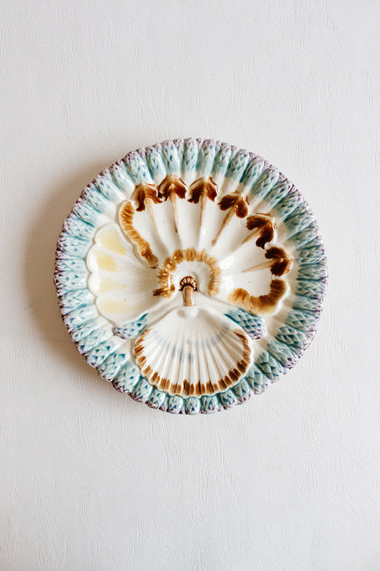 set of 3 antique french longwy majolica plates