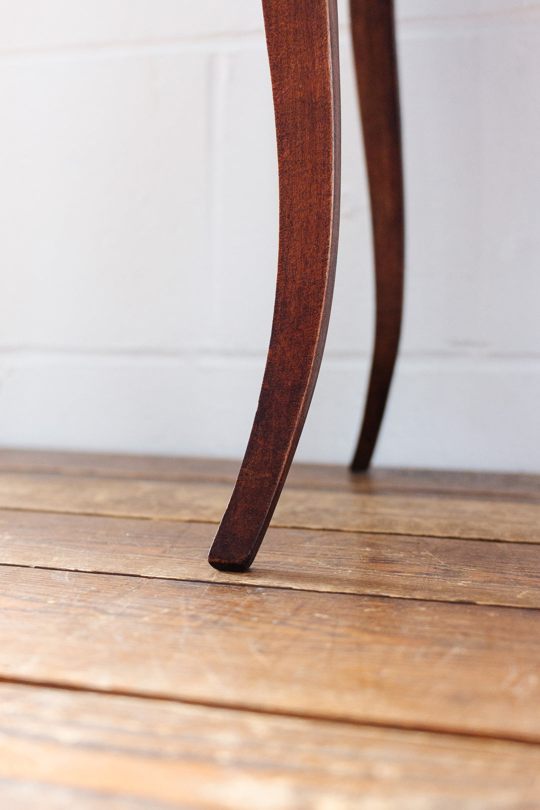 rare 1940s French petite walnut table with hand painted tile